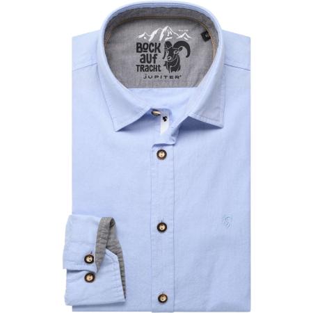 Jupiter Traditioneel overhemd lichtblauw, Effen