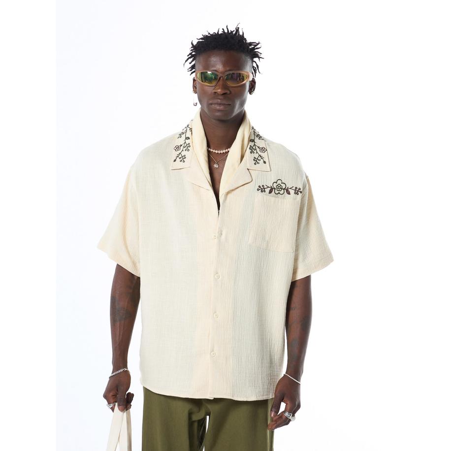 VAMOS CLO VAMOS CLO Overhemd donkergroen / offwhite -