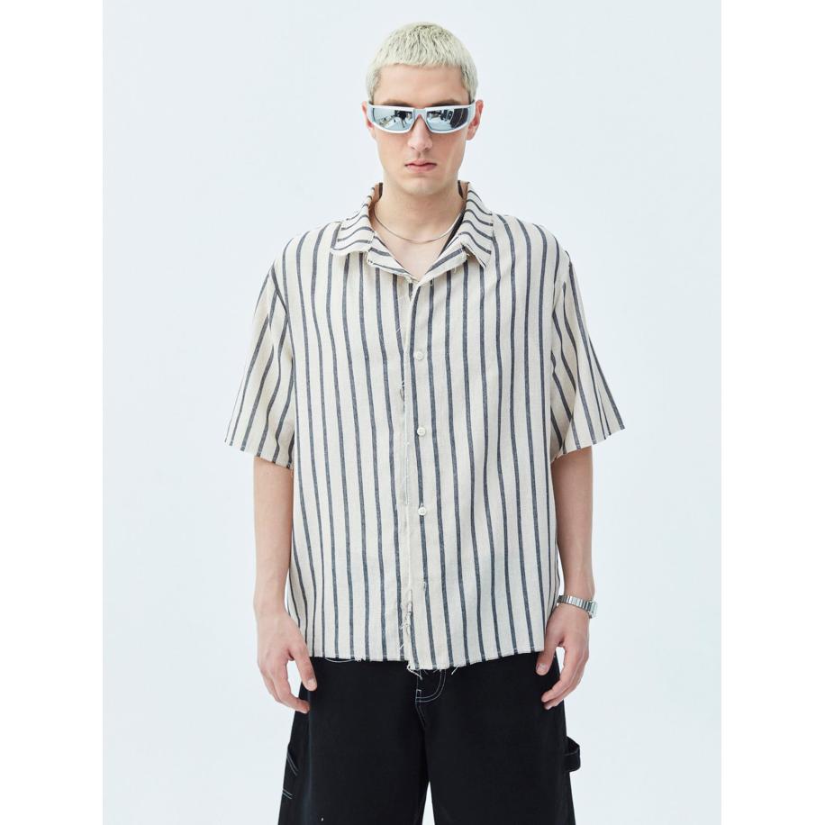 VAMOS CLO Overhemd zwart / wit Wit