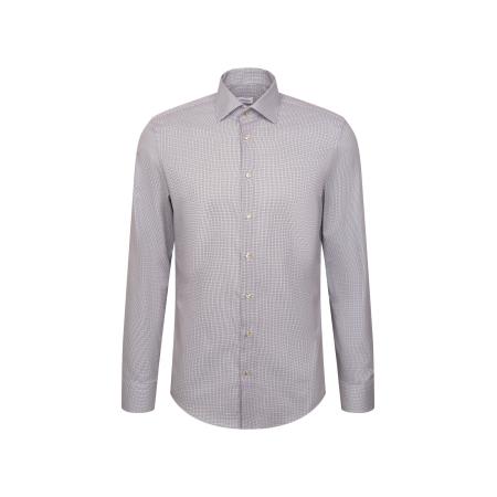 SEIDENSTICKER Zakelijk overhemd Schwarze Rose bruin / lichtgrijs