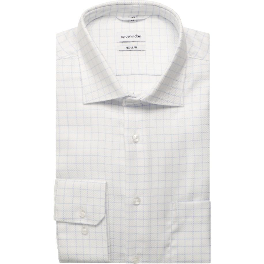 Seidensticker Overhemd wit, Ruit Wit