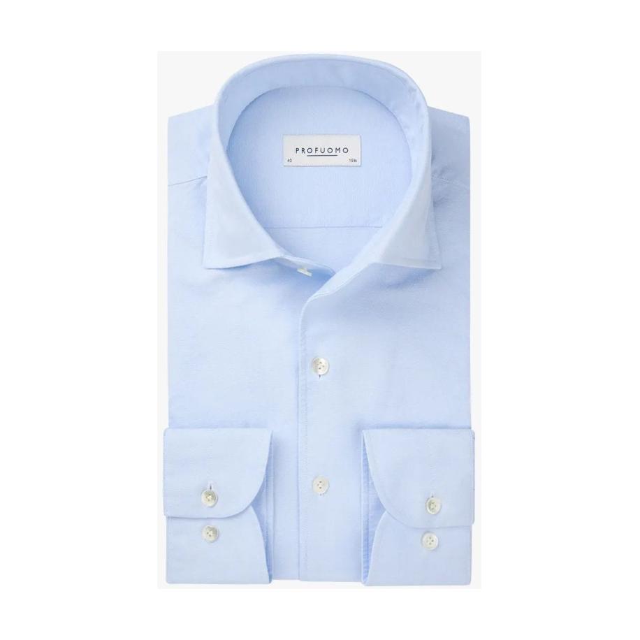 Profuomo Overhemd lichtblauw, Effen Blauw