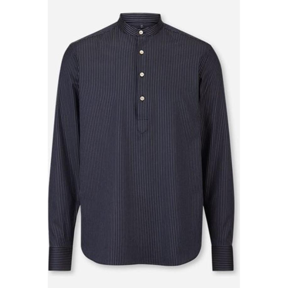 OLYMP SIGNATURE Soft Business Overhemd nachtblauw, Gestreept Blauw