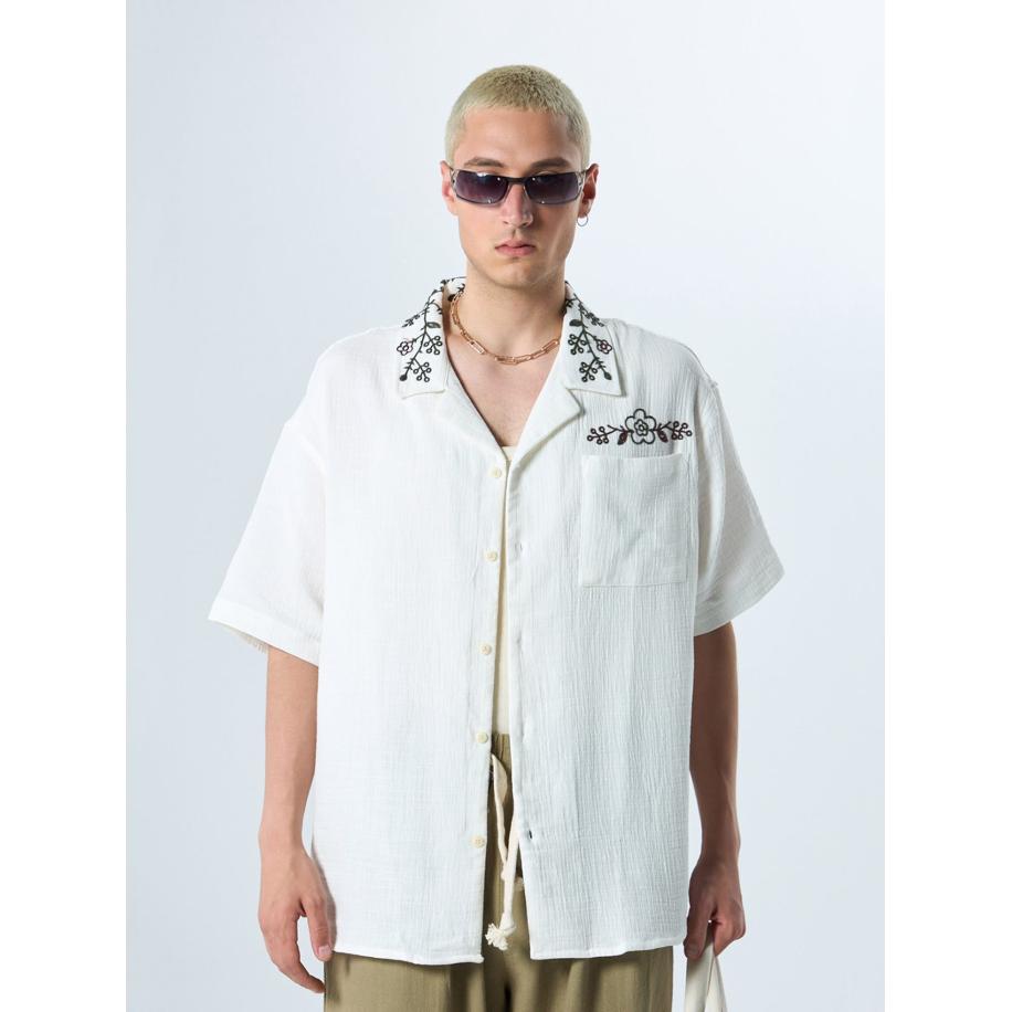 VAMOS CLO Overhemd ecru Bruin