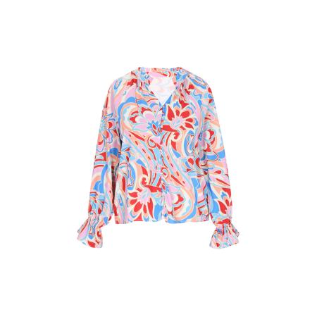 Gaya Gaya Blouse Fashion Look azuur / rosa / rood / wit