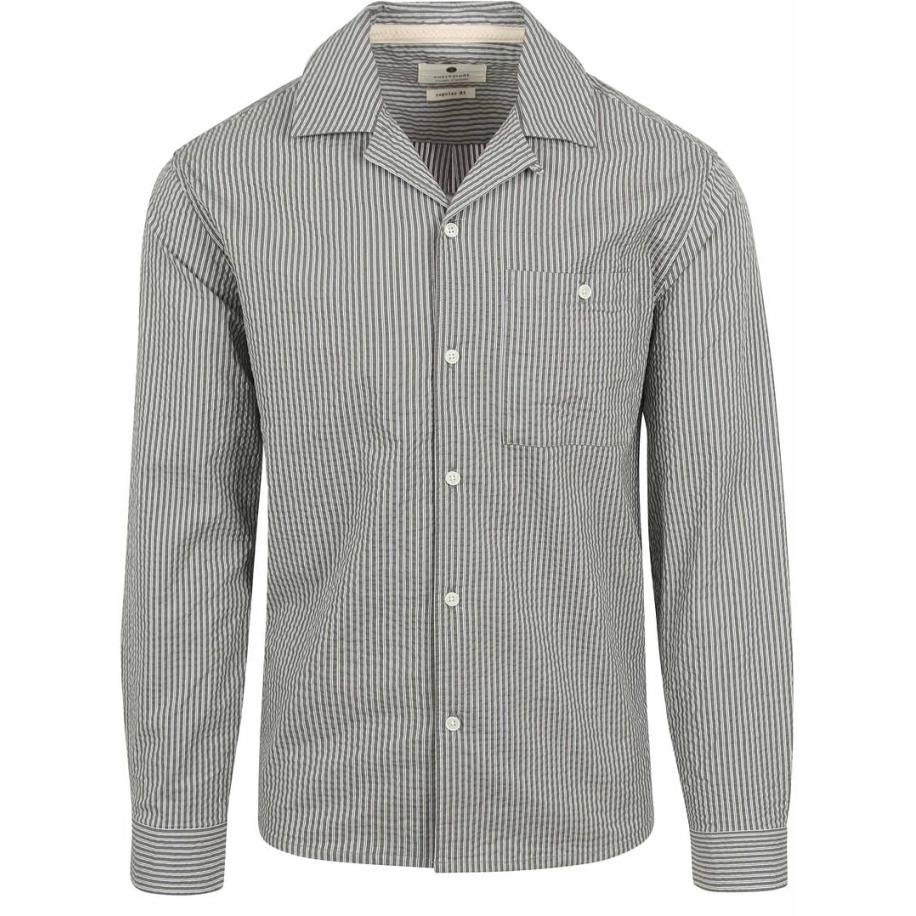 Anerkjendt Overhemd Kurt Strepen Seersucker Groen Groen