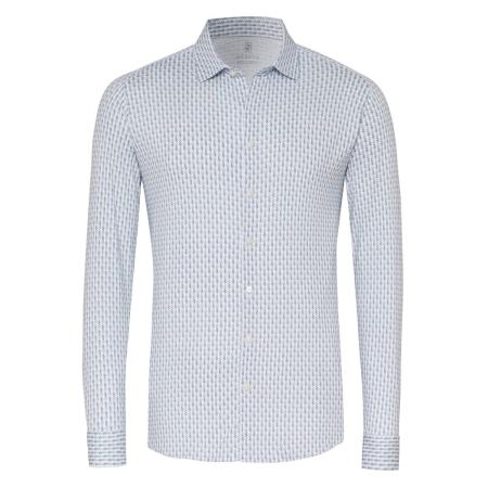 Desoto Jersey shirt wit/blauw/grijs, Motief