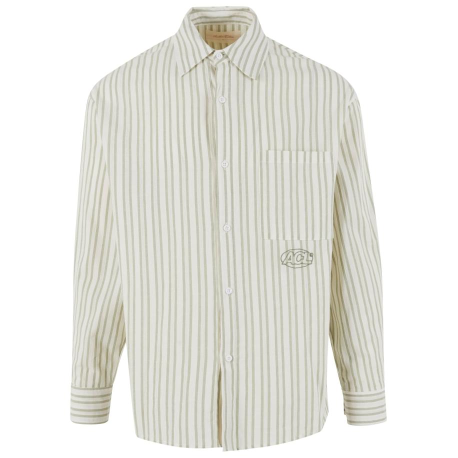 Another Cotton Lab Another Cotton Lab Overhemd lichtbeige / pastelgroen -
