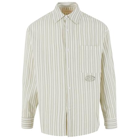 Another Cotton Lab Another Cotton Lab Overhemd lichtbeige / pastelgroen