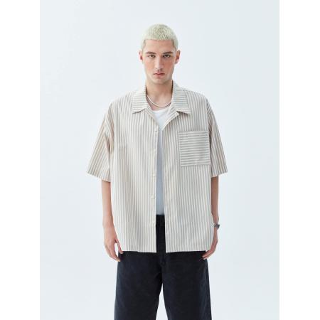 VAMOS CLO Overhemd beige / wit