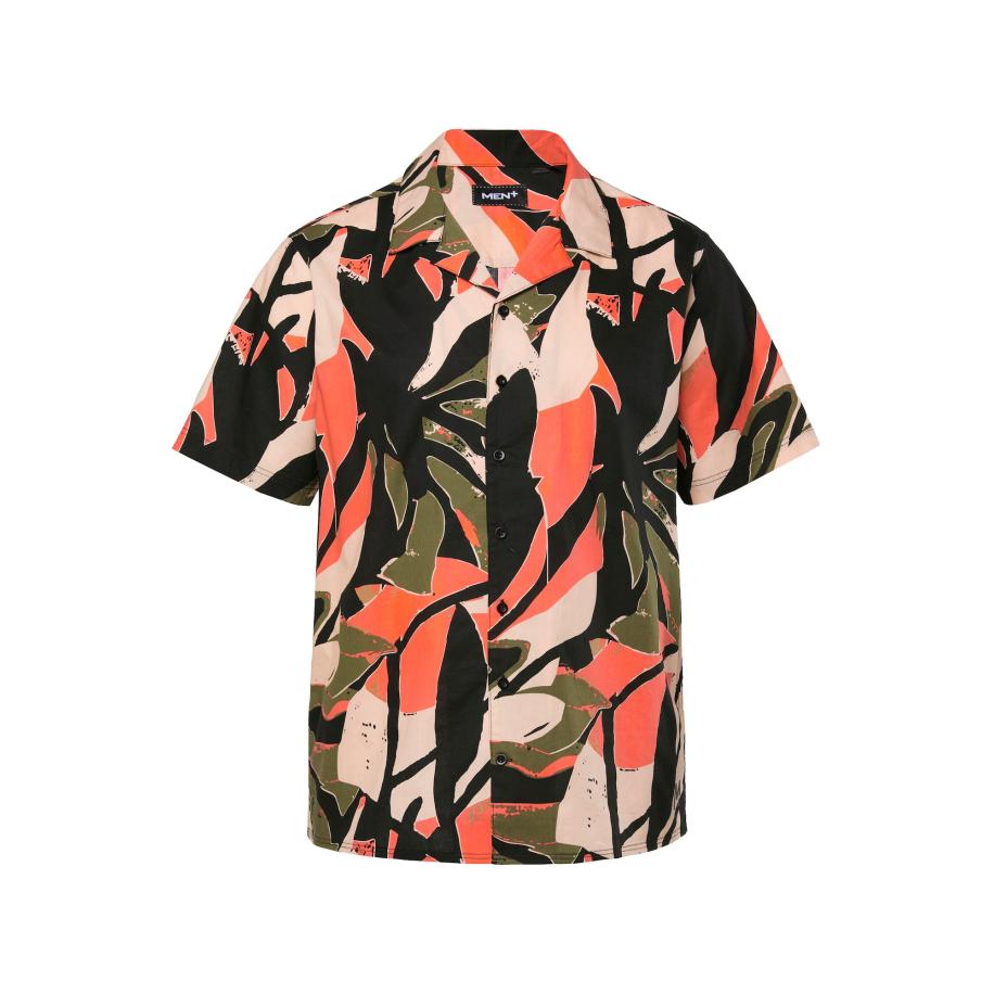 men plus Men Plus Overhemd nude / kaki / oranje / zwart -