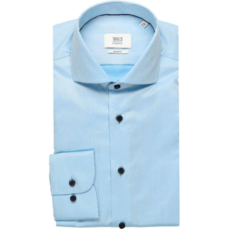ETERNA 1863 Overhemd lichtblauw, Effen Blauw