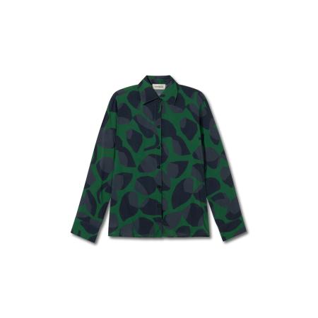 thinking mu Thinking MU Blouse Katha donkerblauw / donkergroen