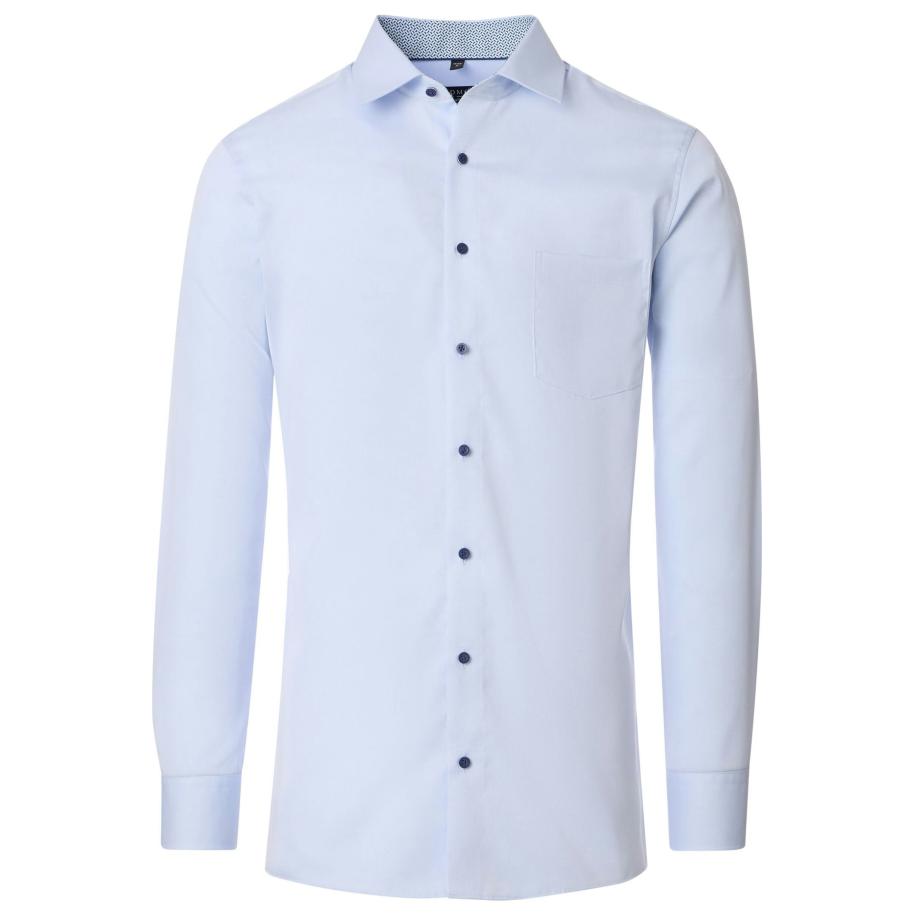 Redmond Overhemd blauw, Effen Blauw