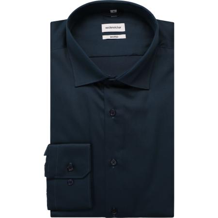 Seidensticker Overhemd blauw, Effen