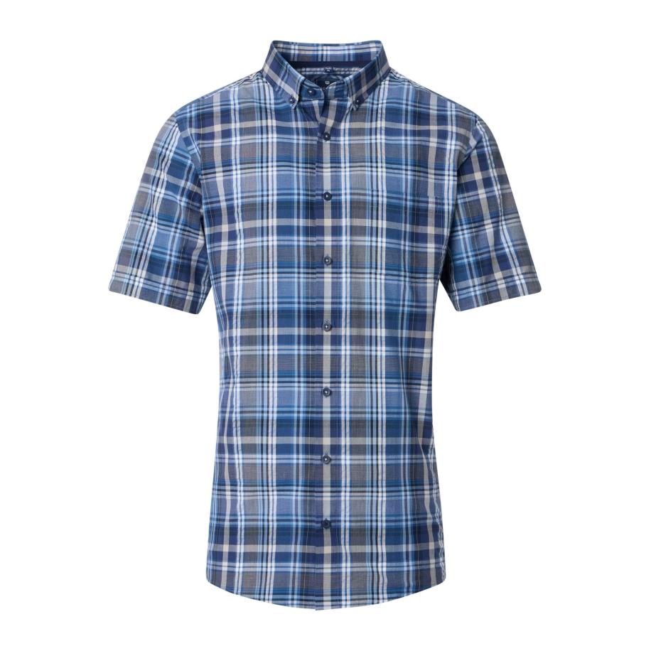 Redmond Casual Overhemd Korte mouw blauw Blauw