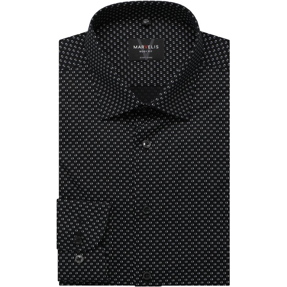 Marvelis Overhemd zwart, Bedrukt Zwart