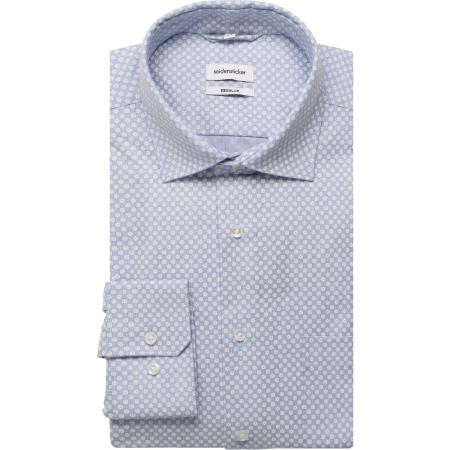 Seidensticker Flanellen Overhemd blauw, Pied De Poule