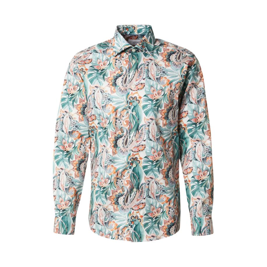 Eton ETON Overhemd blauw / pastelgroen / oranje / wit -