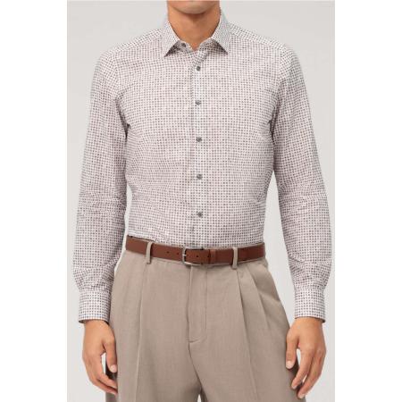 OLYMP Level Five Overhemd zilvergrijs, Bedrukt