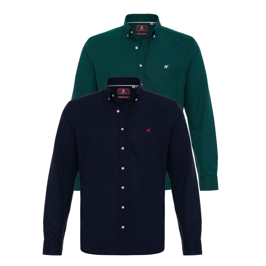 Williot Williot Overhemd donkergroen / rood / zwart / wit -