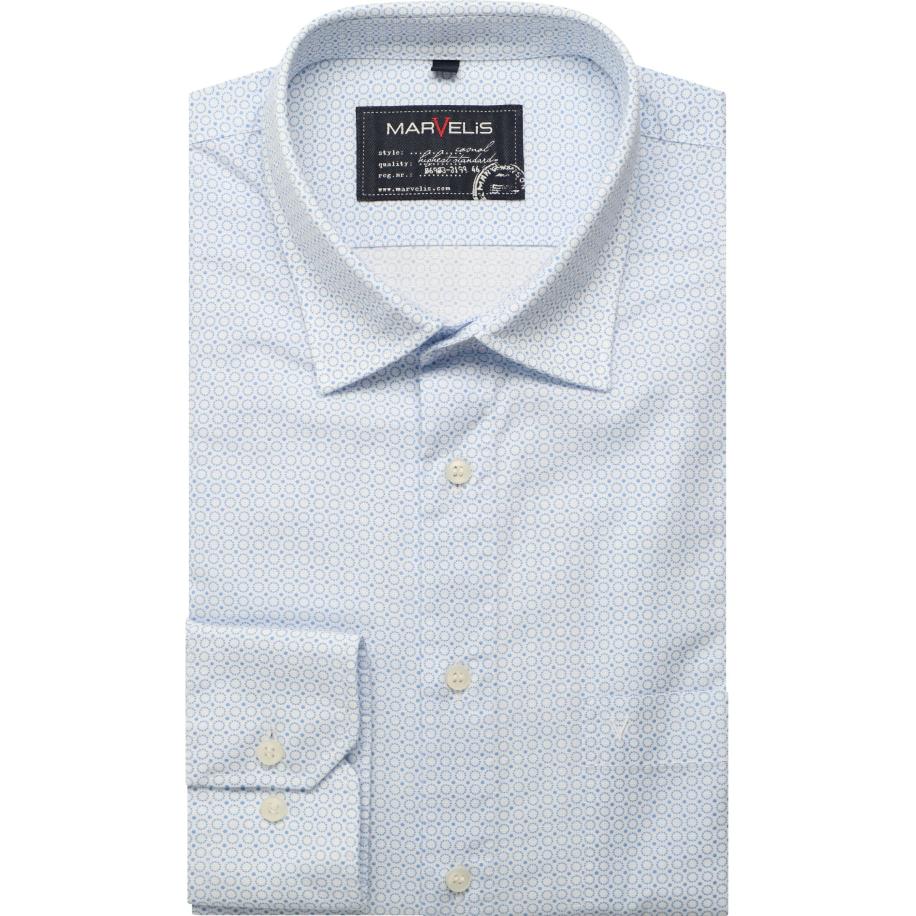 Marvelis Casual Overhemd blauw, Motief Blauw