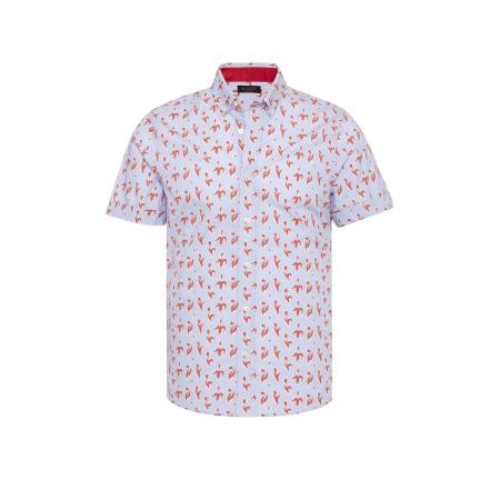 By Diess Collection By Diess Collection Overhemd lichtblauw / kastanjebruin / wit