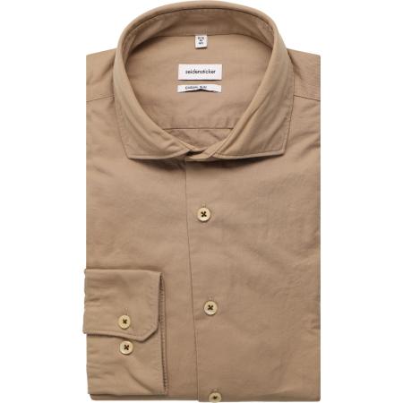 Seidensticker Smart Casual Overhemd beige, Effen
