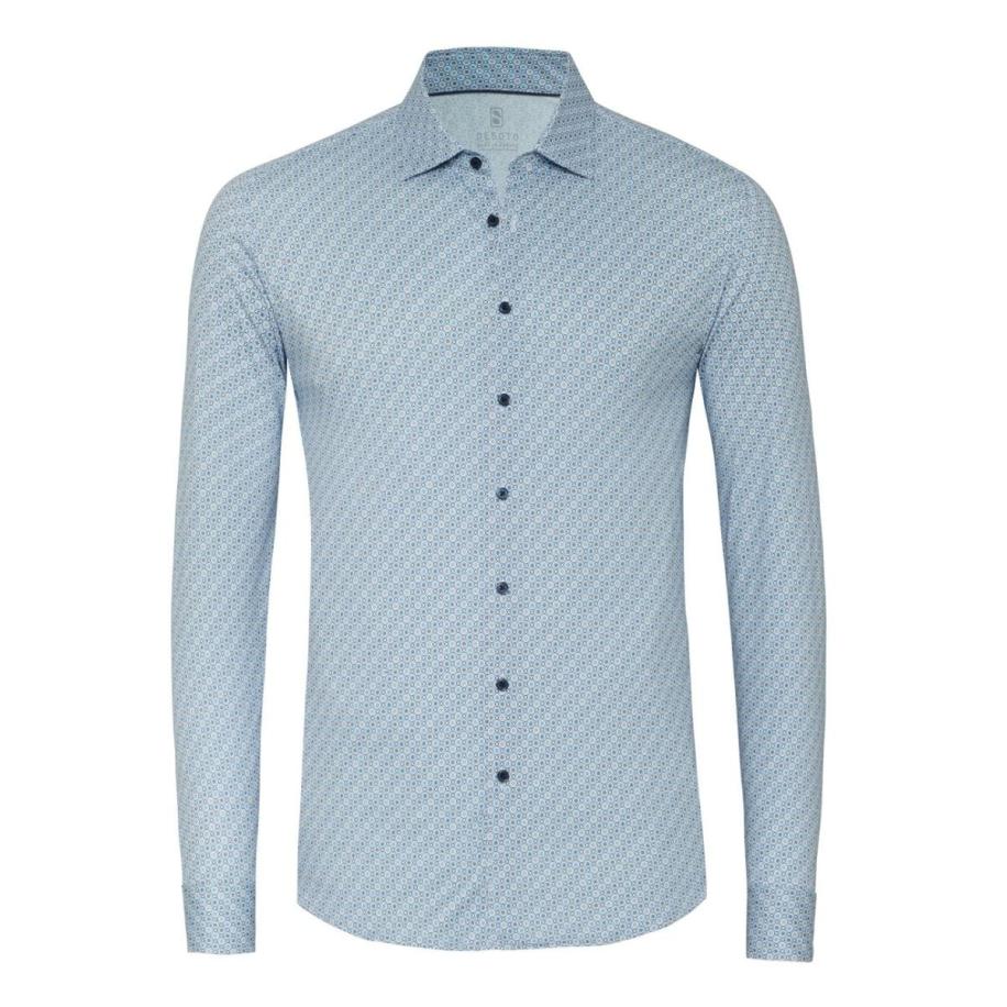 Desoto Jersey shirt blauw, Motief Multicolor