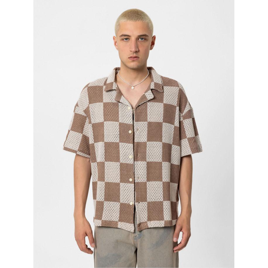 VAMOS CLO Overhemd beige / bruin Bruin