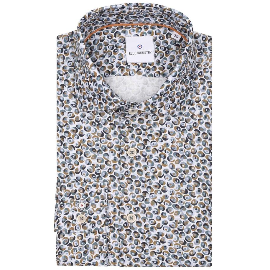Blue Industry Overhemd Print Groen Groen