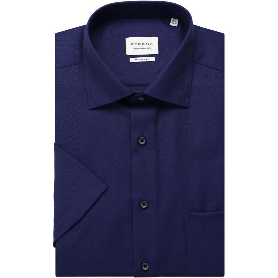 ETERNA Overhemd Korte mouw marine Blauw