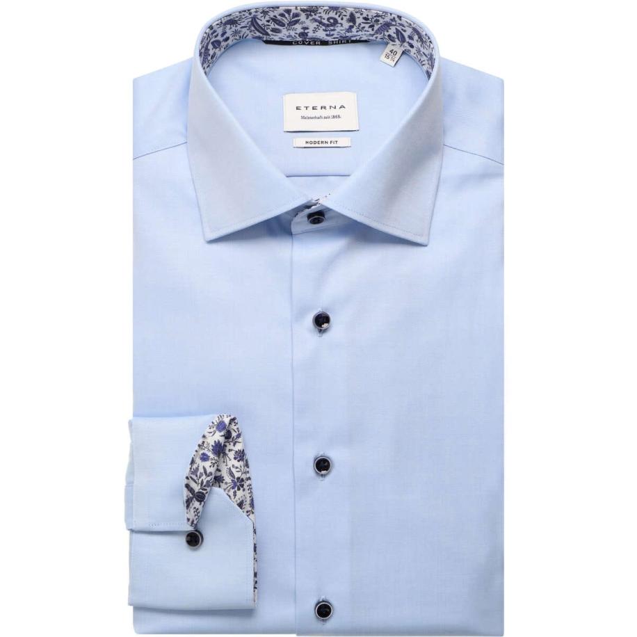 ETERNA Cover Shirt Overhemd lichtblauw, Effen Blauw