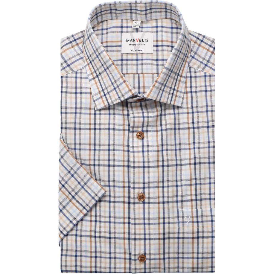 Marvelis Overhemd Korte mouw beige Bruin