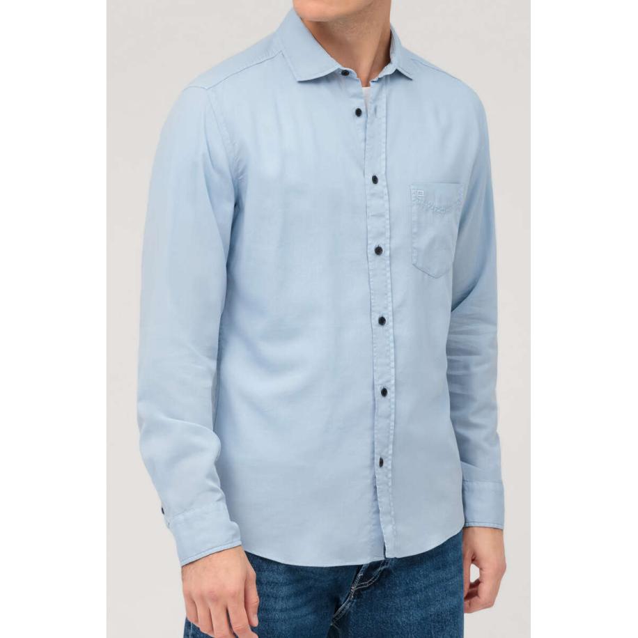 OLYMP Casual Overhemd lichtblauw, Effen Blauw