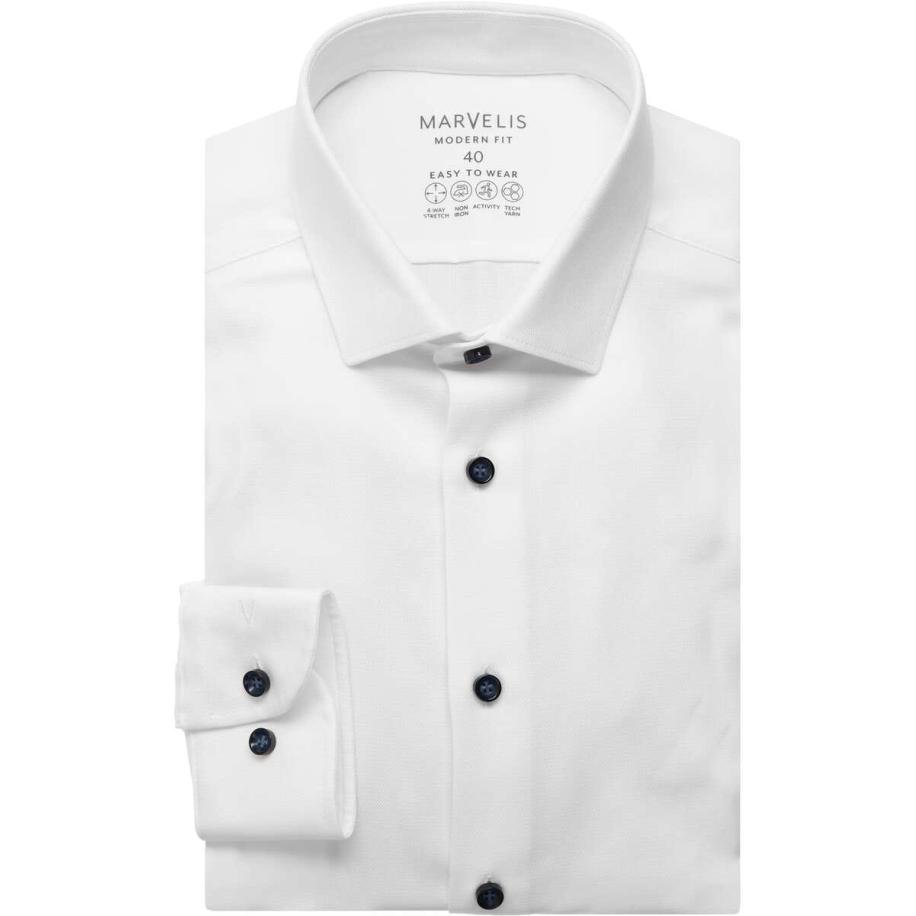 Marvelis Performance Overhemd wit, Faux-uni Wit