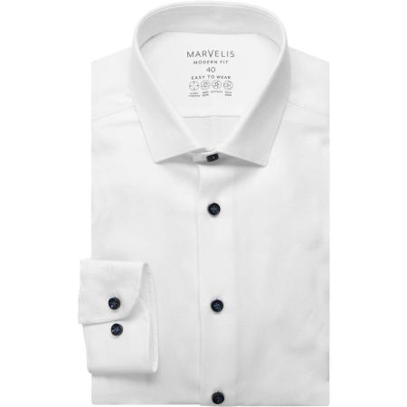 Marvelis Performance Overhemd wit, Faux-uni