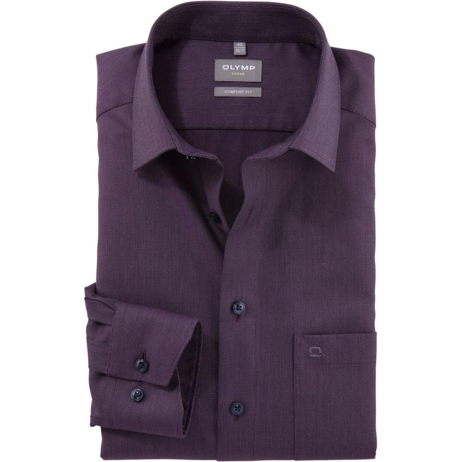 OLYMP Luxor Overhemd pruim, Faux-uni Paars