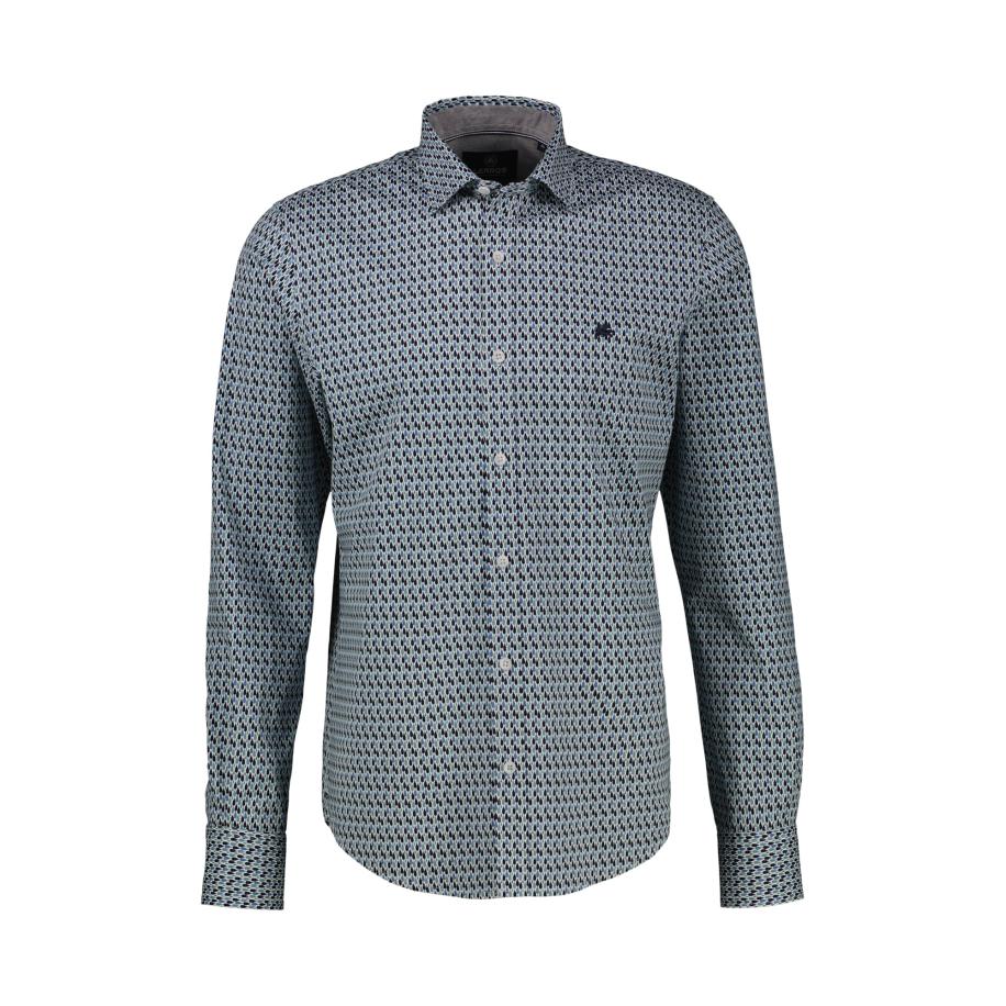 Lerros LERROS Overhemd blauw / lichtgroen / zwart -