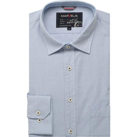 Marvelis Casual Overhemd blauw, Ruit