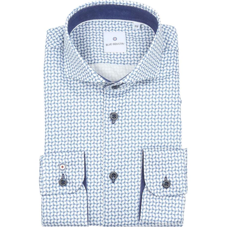 Blue Industry Overhemd Cirkels Blauw Blauw