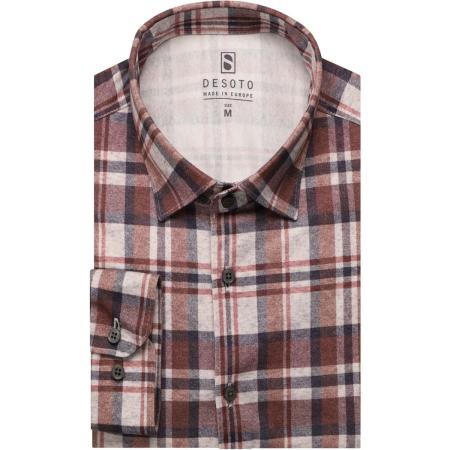 Desoto Jersey shirt rood/bruin, Ruit