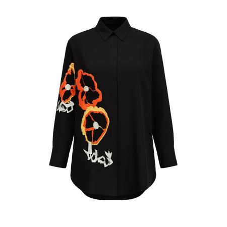 Touche Prive Touche Prive Blouse geel / oranje / zwart / wit