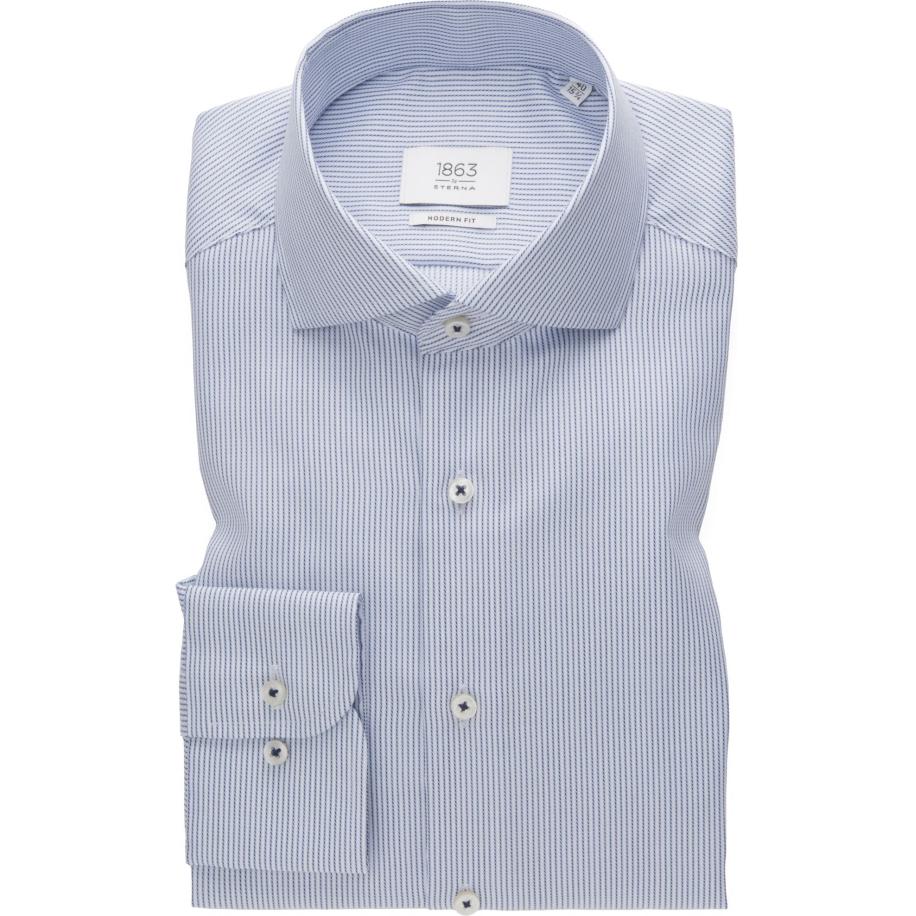 ETERNA 1863 Overhemd blauw, Gestreept Blauw