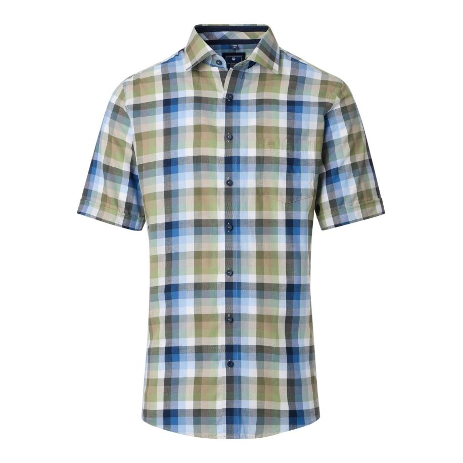 Redmond Casual Overhemd Korte mouw groen Groen