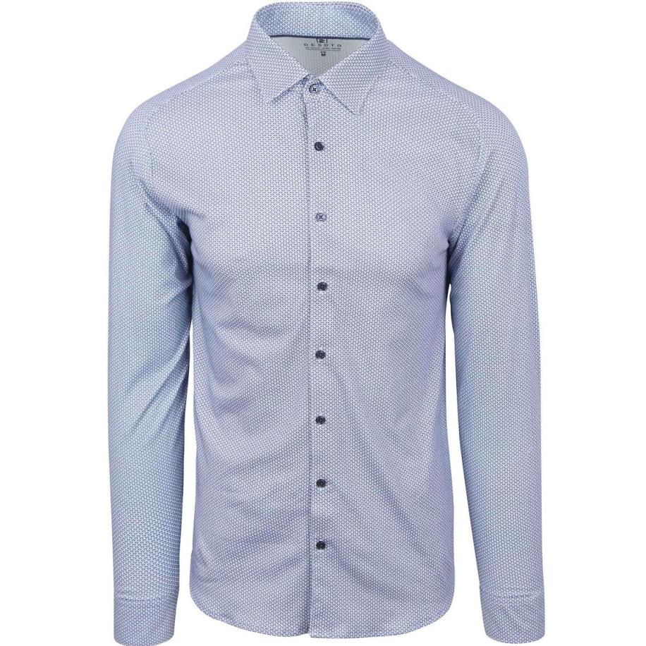 Desoto Overhemd Print Blauw Blauw