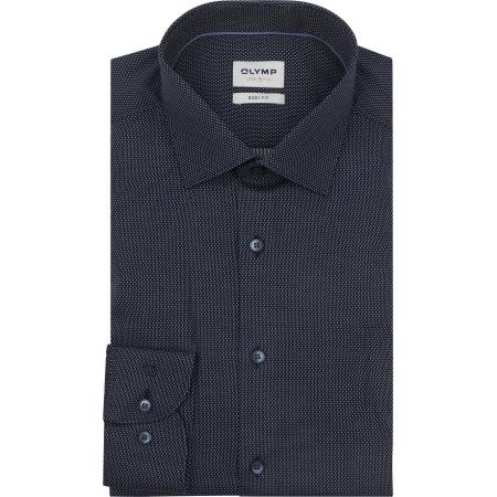 OLYMP Level 5 Overhemd Pinpoint Navy