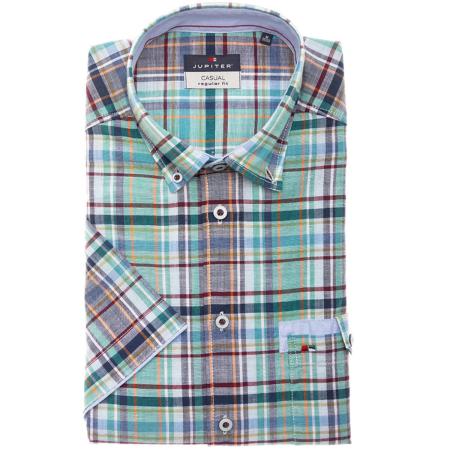 Jupiter Casual Overhemd Korte mouw groen