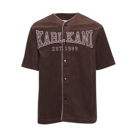 Karl Kani Karl Kani Overhemd chocoladebruin / lichtbruin / wit