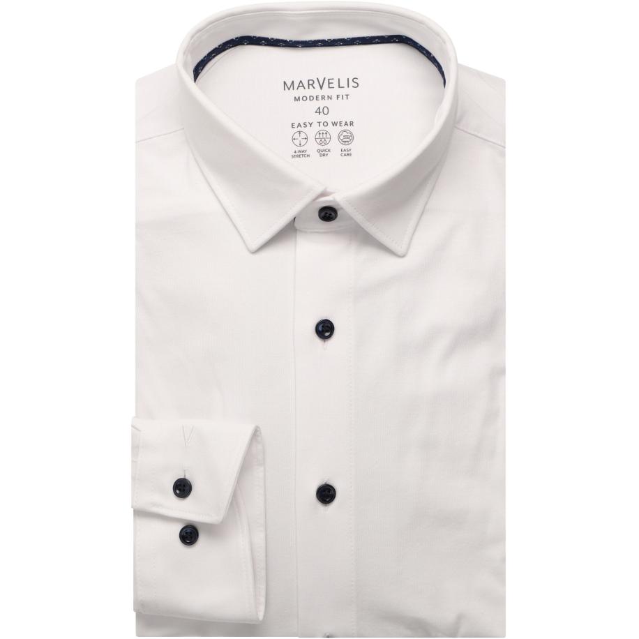 Marvelis Performance Jersey shirt wit, Effen Wit